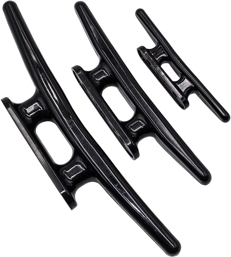 Rolasm Black Nylon Boat Cleats Dock Cleats Nylon Kayak Rope Tie Cleat 4 Pack,Include Installation Screws - Image 4
